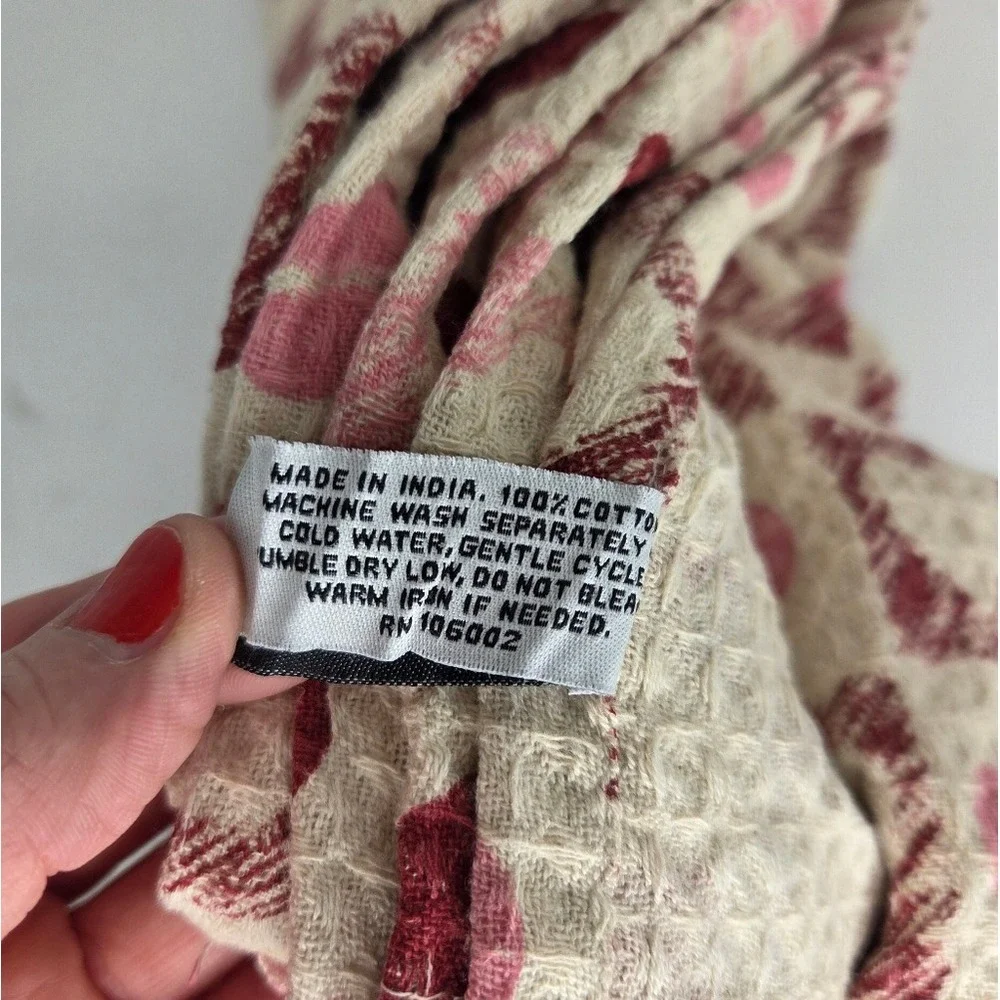 Storehouse‎ Pink And Red Heart Checkered Pattern Kitchen Hand Towels Valentine